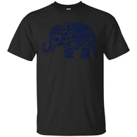 CUTE ANIMALS - Navy Blue Vintage Paisley Elephant Illustration T Shirt & Hoodie (1)